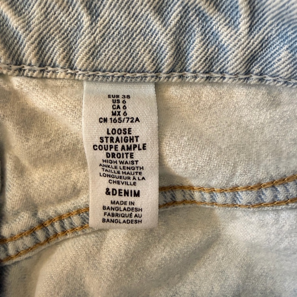 High Rise Distressed Light Blue Jeans - Picture 2 of 3